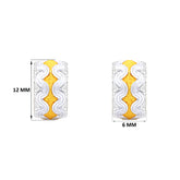 22k Gold Two Tone Shining Huggie Earrings